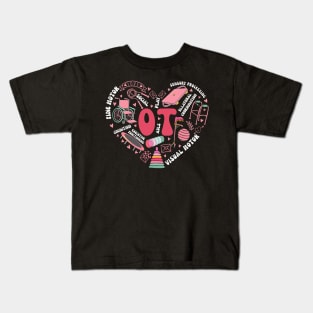 Occupational Therapy Valentines Day Design Cool OT Therapist Kids T-Shirt
